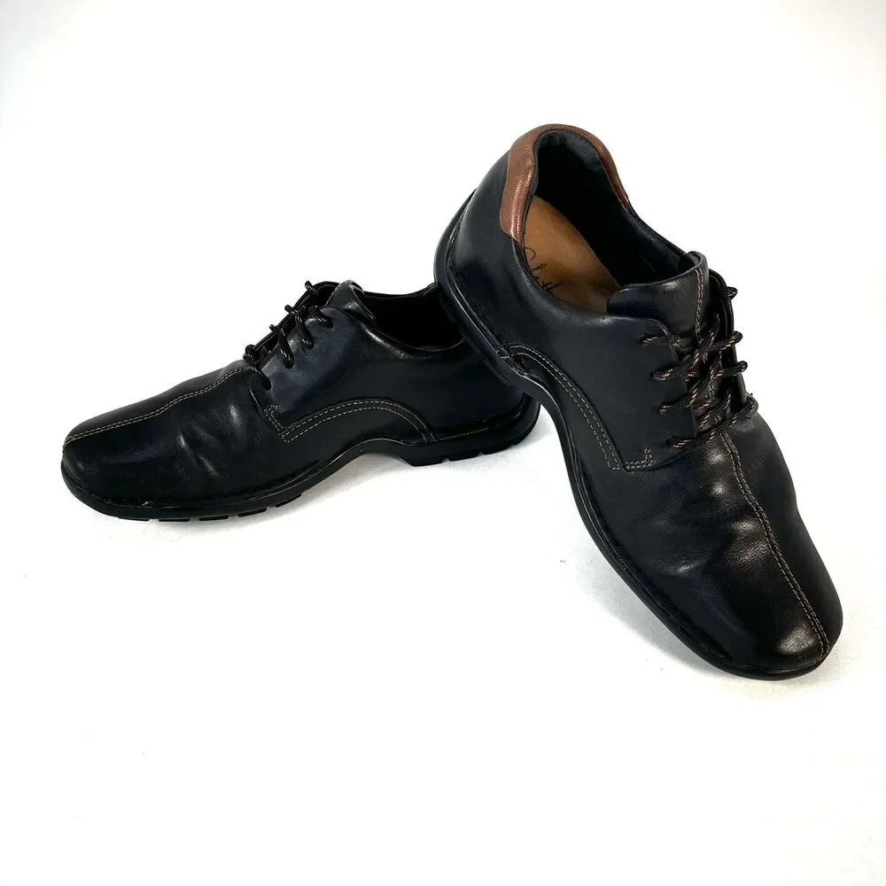 Cole Haan Zeno Oxford Leather Shoes Mens Size 7.5 Black Lace-Up C04073